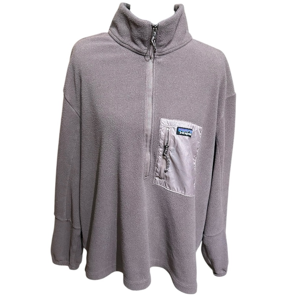 Patagonia Womens XL 1/4 Zip Fleece Pullover Mauve Purple Synchilla Pocket